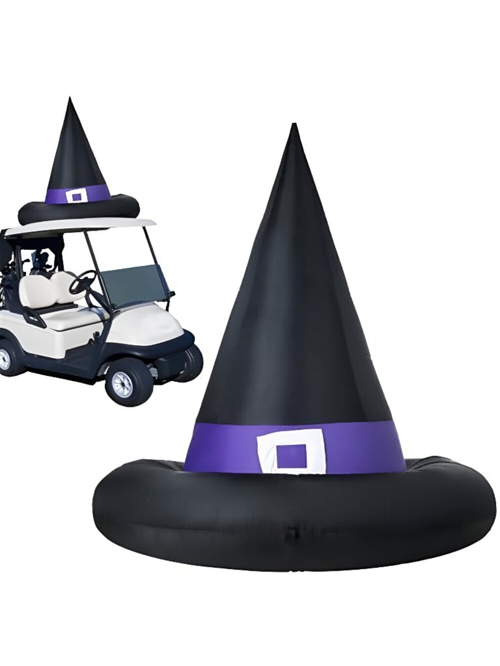 Leyndo Halloween Golf Cart Decorations, 3.6 x 4 ft Inflatable Witch Hat